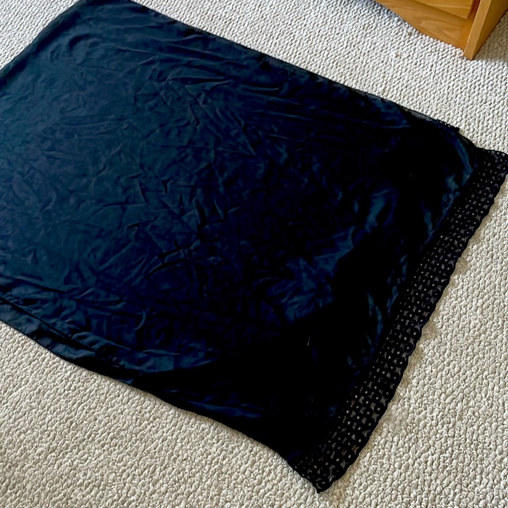Black Scarf with Eyelet Accent